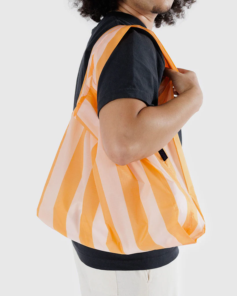 Baggu Reusable Bag - Tangerine Wide Stripe - Image 3