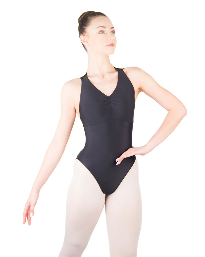 Ballet Rosa Esther V-Neck Zip Back Floral Mesh Lace Tank Leotard - Womens - Image 7