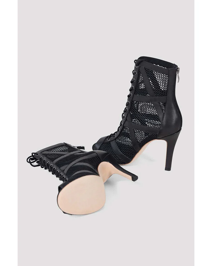 Bloch Allure Lace Front Zipper Back Mesh & Leather Heels Dancing Boot - S0890L Womens - Image 2