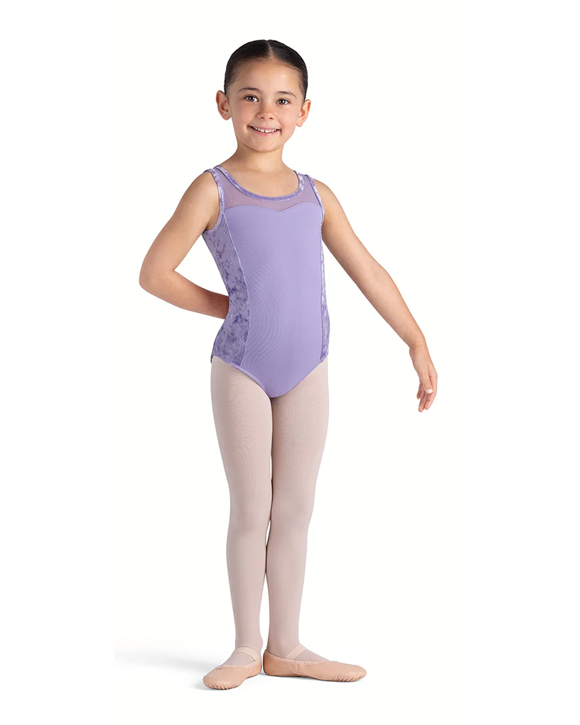 Bloch Amelia Scoop Sweetheart Neck Velvet Diamante Mesh Back Tank Leotard - CL5645 Girls - Image 3