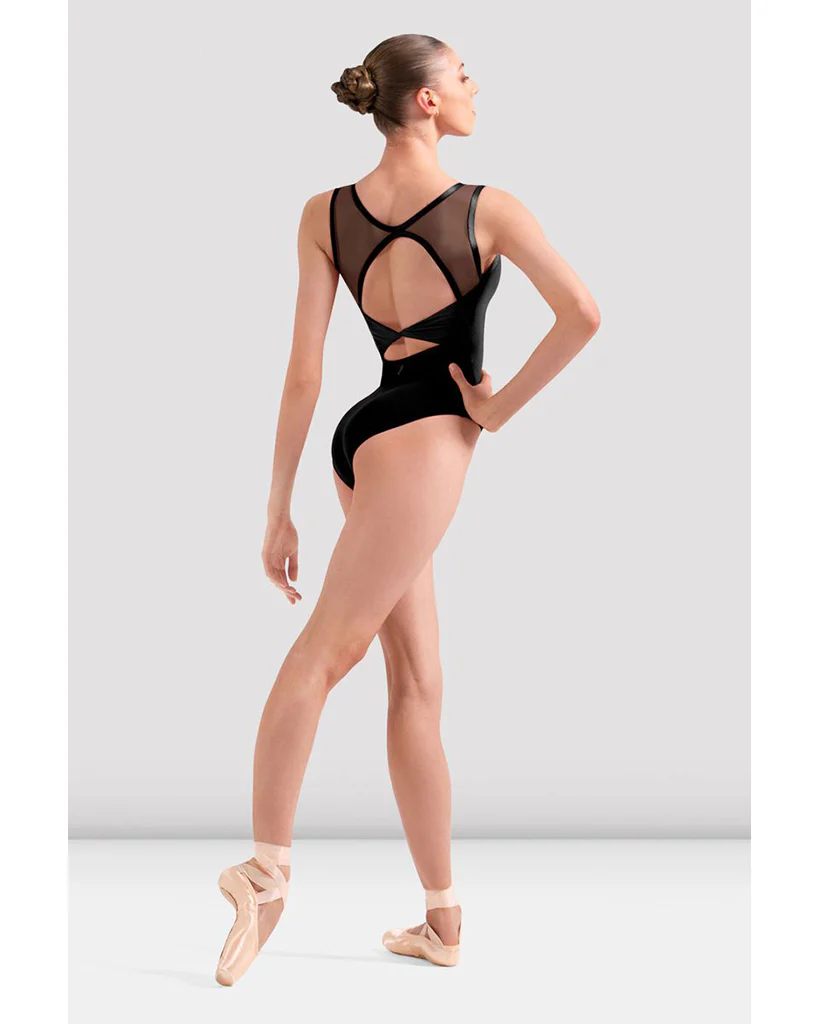 Bloch Boat Neck Mesh Cross Back Tank Leotard - L40012 Womens - Image 2
