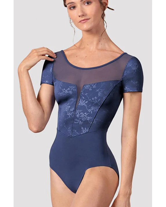 Bloch Christina Mesh Scoop Neck Delicate Floral Detail Cross Back Cap Sleeve Leotard -  L20006 Womens - Image 3
