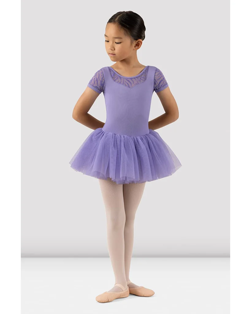 Bloch Holly Scoop Neck Mesh Detail Cap Sleeve Tutu Ballet Dress - CL3332 Girls - Image 3