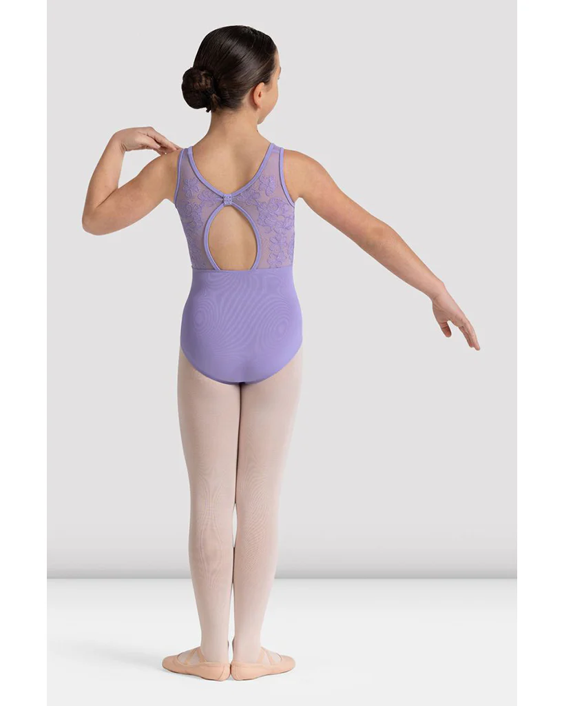 Bloch Lulu Sweetheart Neck Floral Embroidered Mesh Back Tank Leotard - CL50005 Girls - Image 4