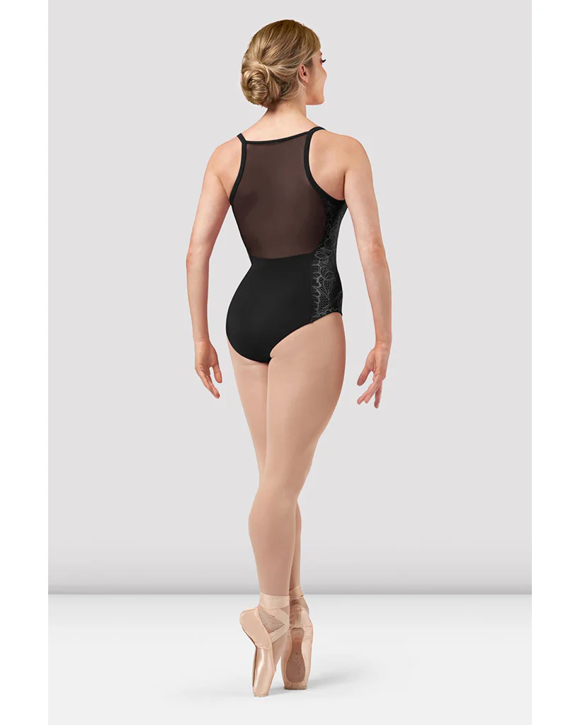 Bloch Luna Scoop Neck Mesh Back Lace Print Camisole Leotard - L0247 Womens - Image 2