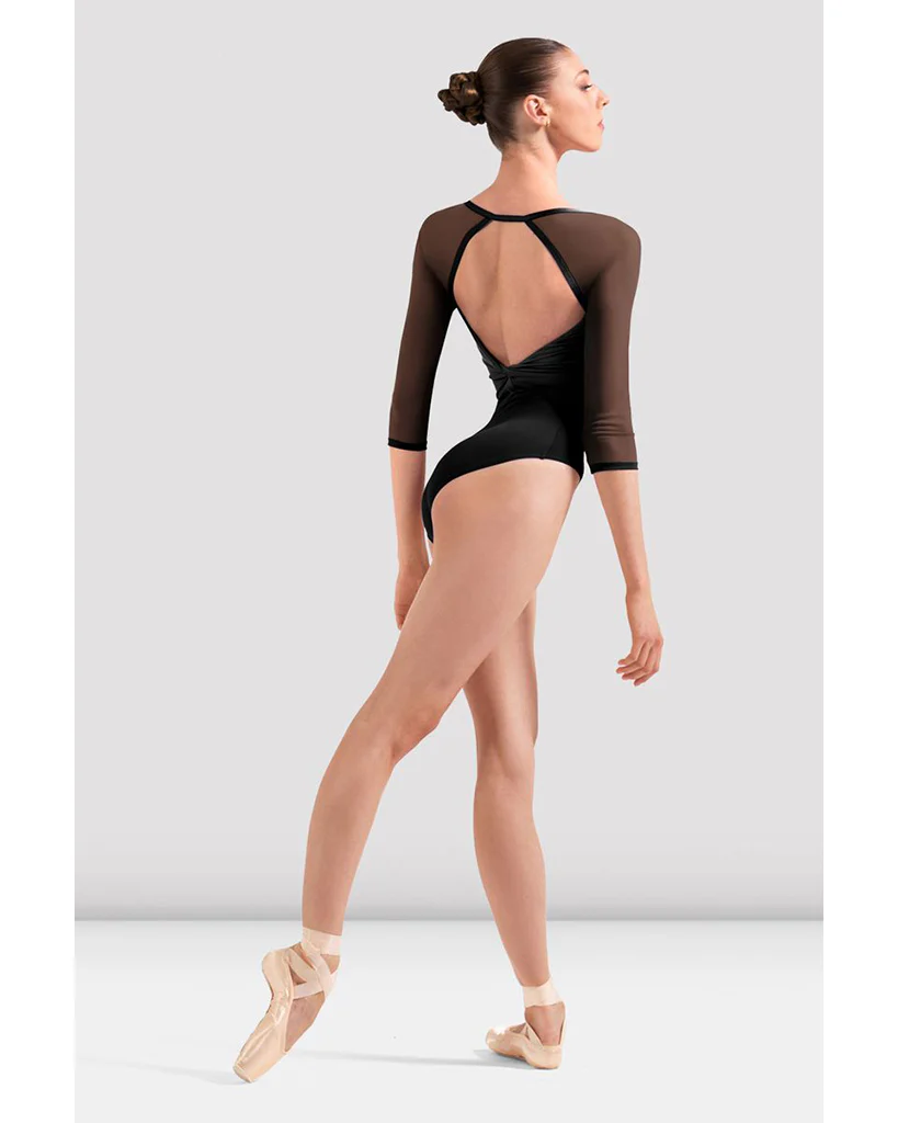 Bloch Square Neck Open Back Mesh 3/4 Sleeve Leotard - L60003 Womens - Image 2