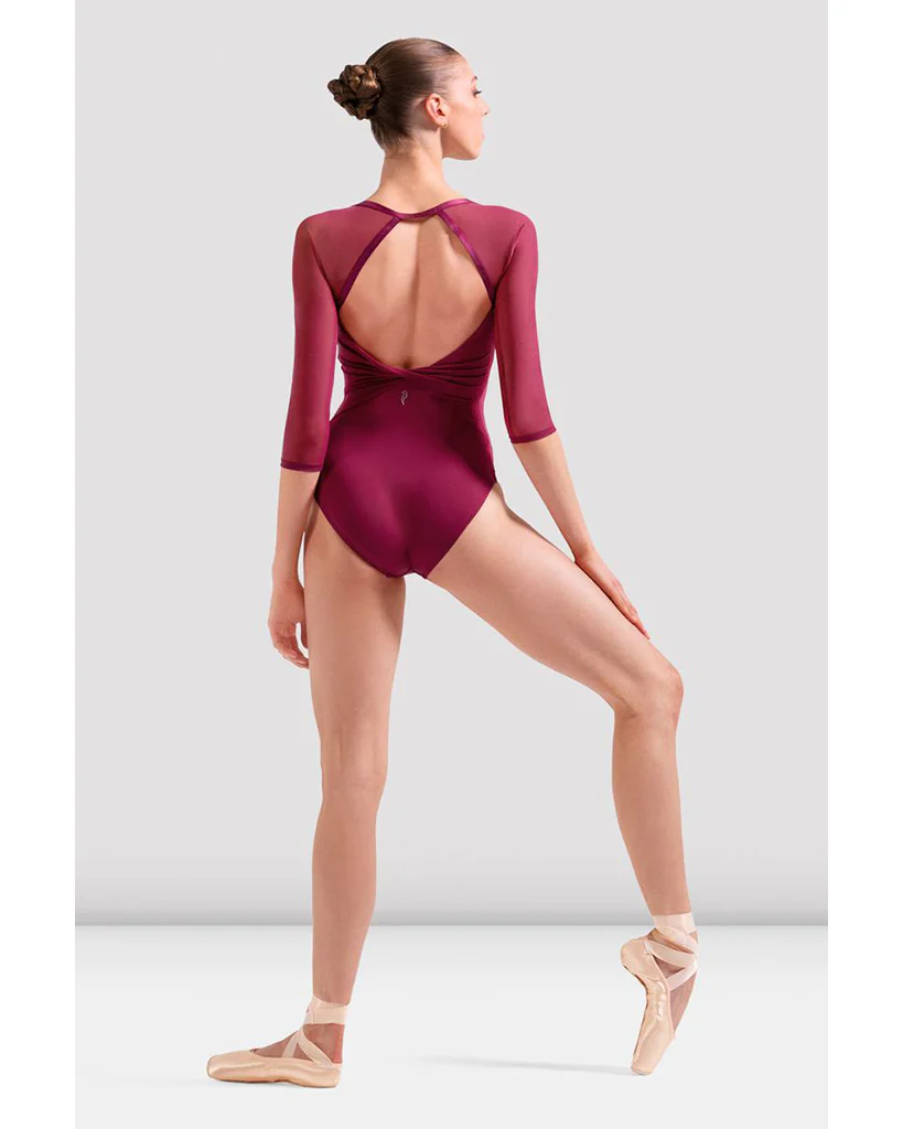 Bloch Square Neck Open Back Mesh 3/4 Sleeve Leotard - L60003 Womens - Image 4