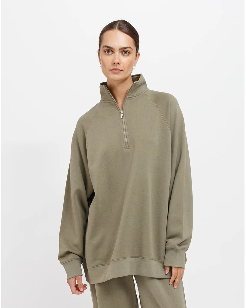 Brunette the Label Not Your Boyfriend's 1/2 Zip Sweatshirt - Womens - Image 2