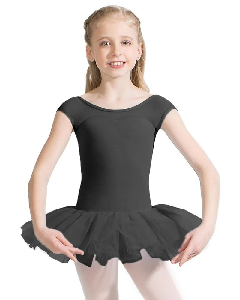 Capezio Short Sleeve Keyhole Back Ballet Tutu Dress - 11394C Girls - Image 5