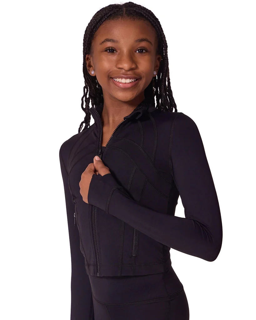 Capezio Soft Elegance Athletic Dance Zip-Up Jacket - EL111T Girls - Image 2