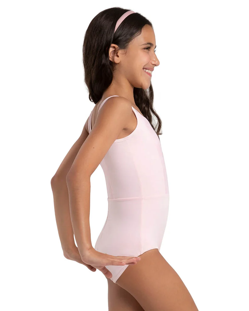Capezio Jewel Garden Lapis Princess Seamed Floral Printed Mesh Tank Leotard - 12292C Girls - Pink - Image 2