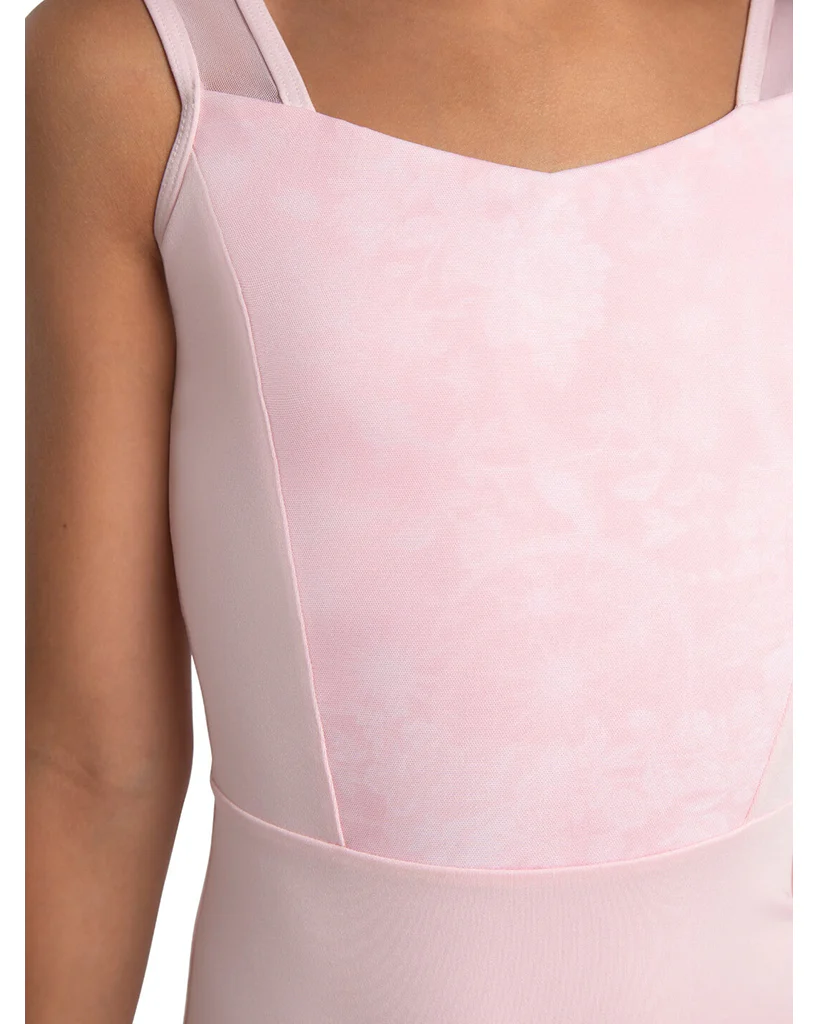Capezio Jewel Garden Lapis Princess Seamed Floral Printed Mesh Tank Leotard - 12292C Girls - Pink - Image 4