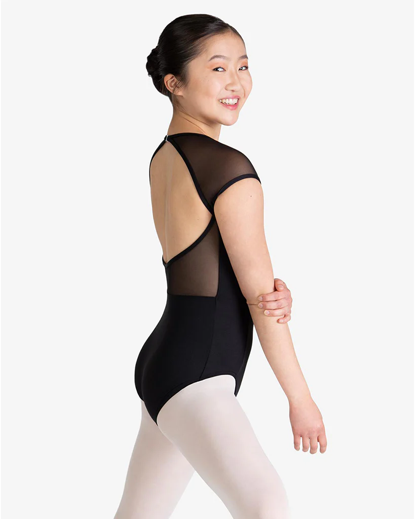Capezio Mesh Sleeve Raglan Cap Sleeve Leotard - SE1076C Girls - Image 2