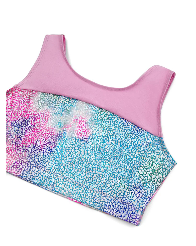 Capezio Unicorn Disco Starlight Metallic Gymnastic Top - 12308C - Girls Unicorn Sparkle - Image 3