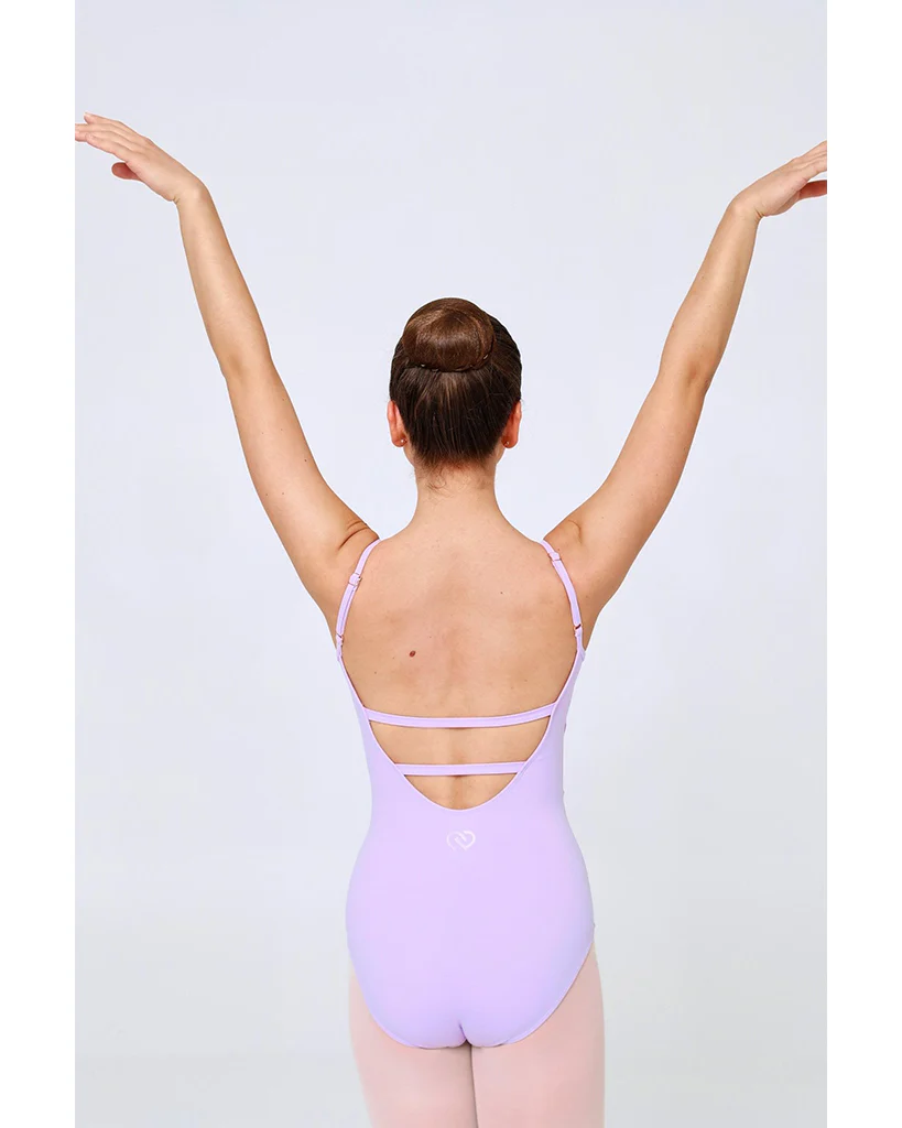 Claudia Dean World Odette Signature Collection Sweetheart Pinched Neckline Open Back Camisole Leotard - Girls Pastel Lilac Extra Large - Image 2