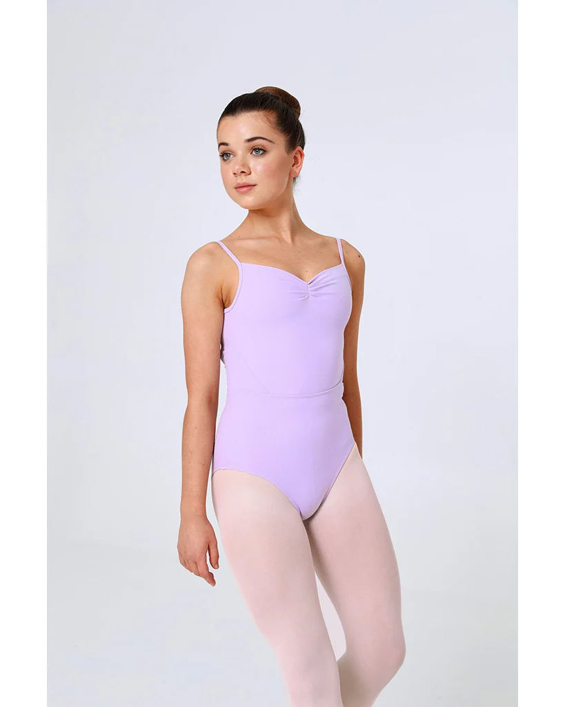 Claudia Dean World Odette Signature Collection Sweetheart Pinched Neckline Open Back Camisole Leotard - Girls Pastel Lilac Extra Large - Image 3