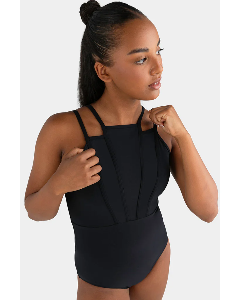 Every Turn Cinched Double Strap Leotard - Girls - Black - Image 3