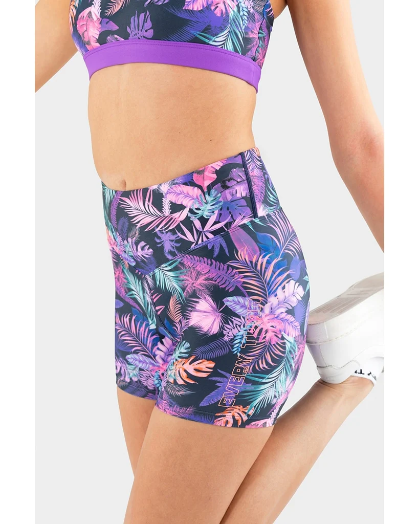 Every Turn Essential Workout Short - Girls - Midnight Jungle Print - Image 2