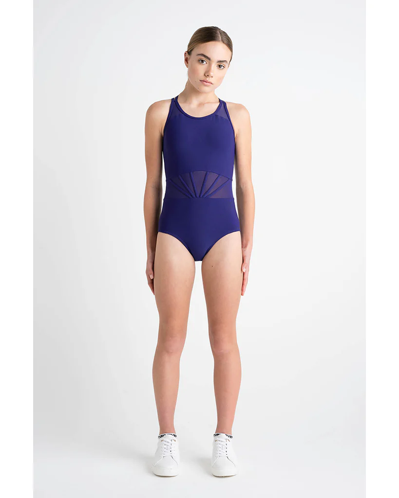 Every Turn Prima Mesh Cross Back Tank Leotard - Girls - Image 7