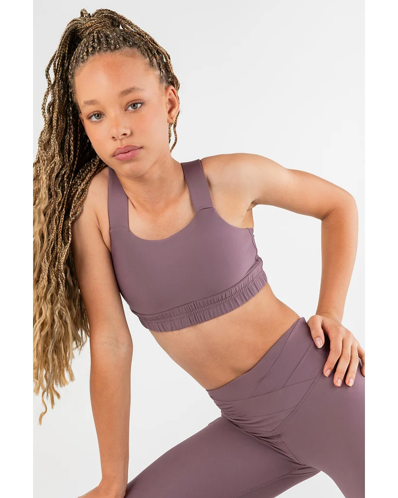 Every Turn Stretch It Crop Top - Girls - Cinnamon Latte - Image 3