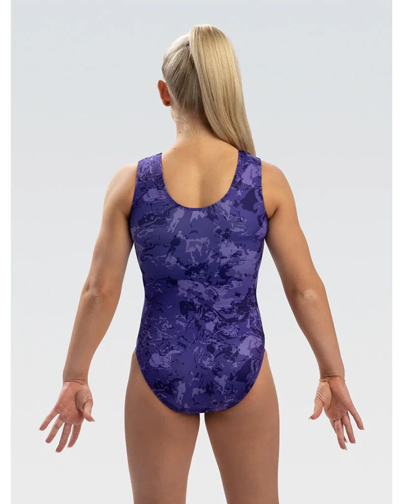 GK Elite Blissful Printed Gymnastic Tank Leotard - E5092 Womens - Abstract Floral Print - Image 2