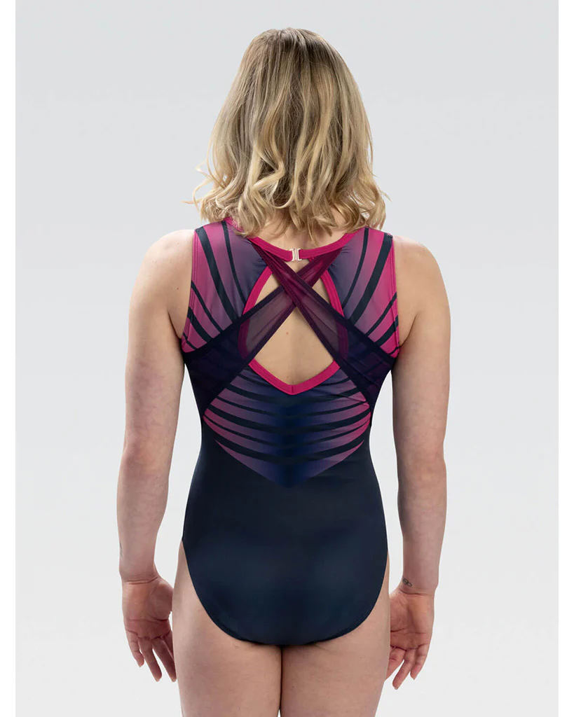 GK Elite Renowned Printed Gymnastic Tank Leotard - 3930 Womens - Linear Print - Image 2