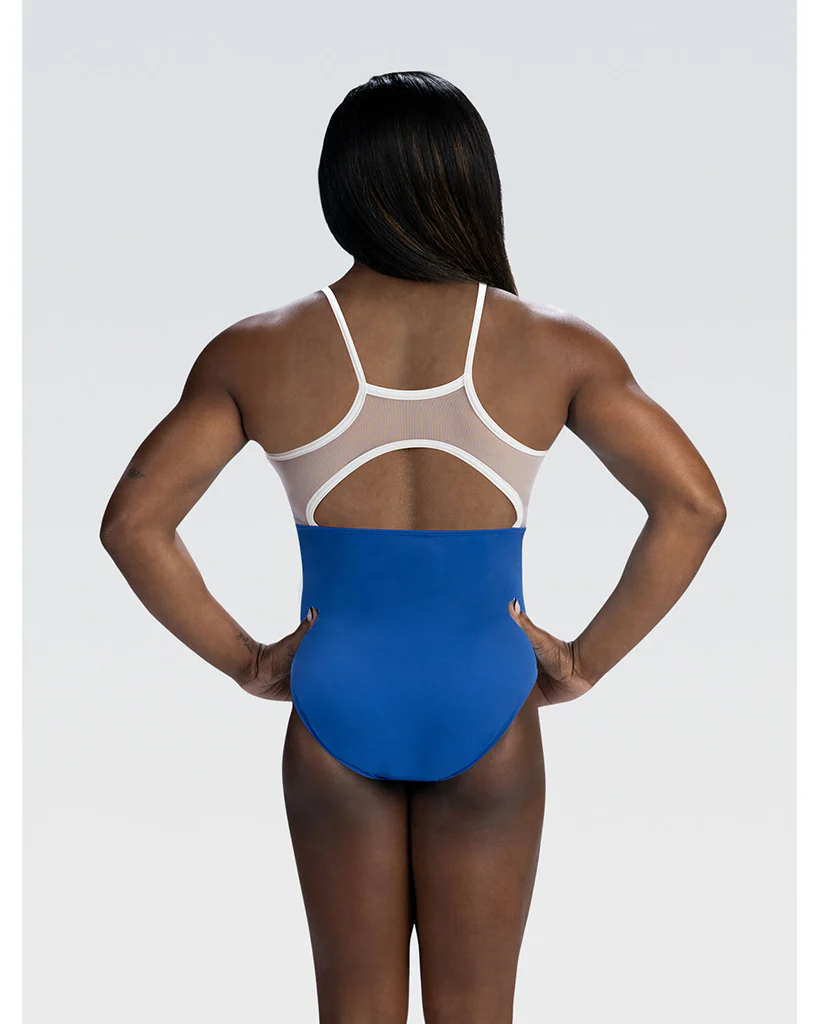 GK Elite Simone Biles Crystal Sky Printed Gymnastic Tank Leotard - E5078 Womens - White/Blue Sky Ombre Print - Image 2