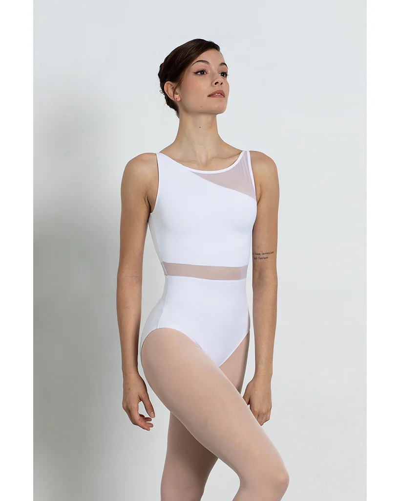 Intermezzo Clementine Boat Neck Asymmetrical Mesh Tank Leotard - 31664 Womens - Image 3