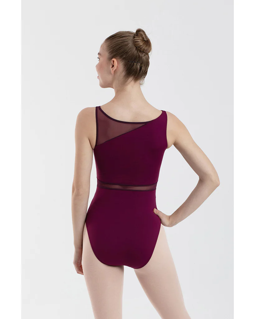 Intermezzo Clementine Boat Neck Asymmetrical Mesh Tank Leotard - 31664 Womens - Image 6