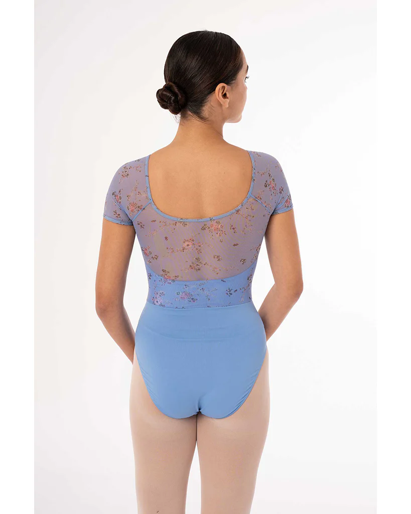 Intermezzo Felicity Petite Fleur Scoop Neck Printed Floral Mesh Cap Sleeve Leotard - 31709 Womens - Image 2