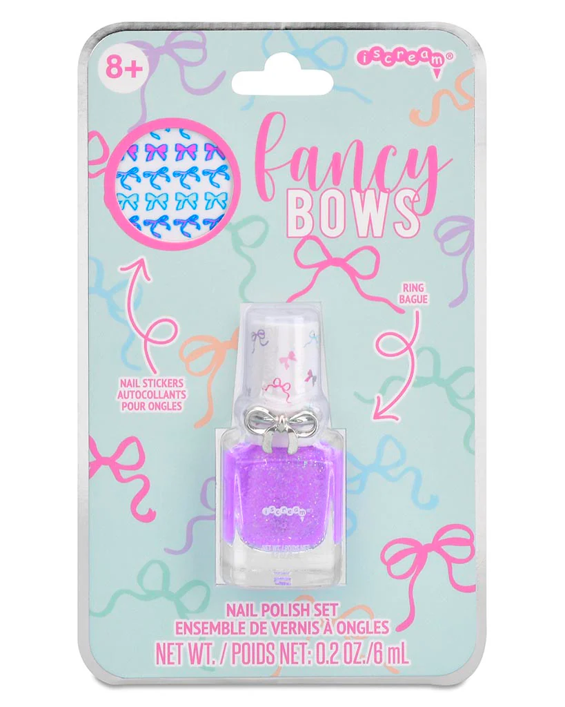 iscream Fancy Bows Nail Polish Ring Set