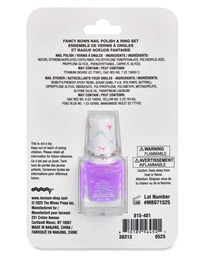 iscream Fancy Bows Nail Polish Ring Set - Image 5