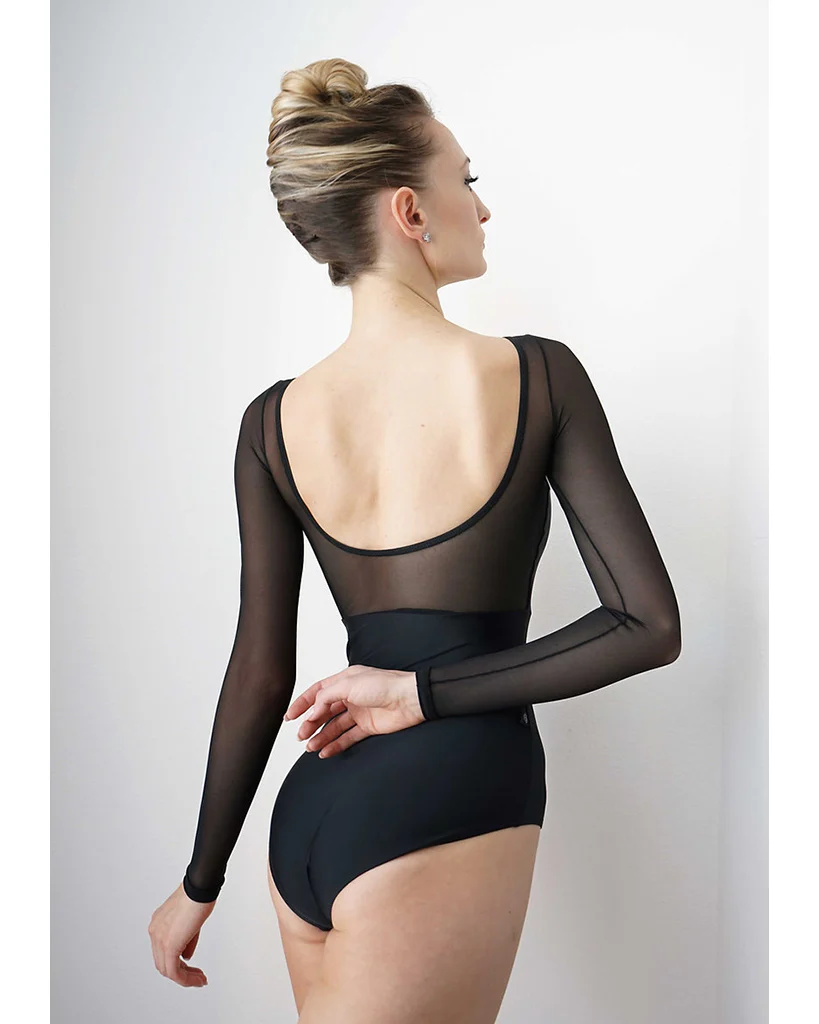 Jule Dancewear Illusion Mesh Long Sleeve Leotard - Womens - Black - Image 3