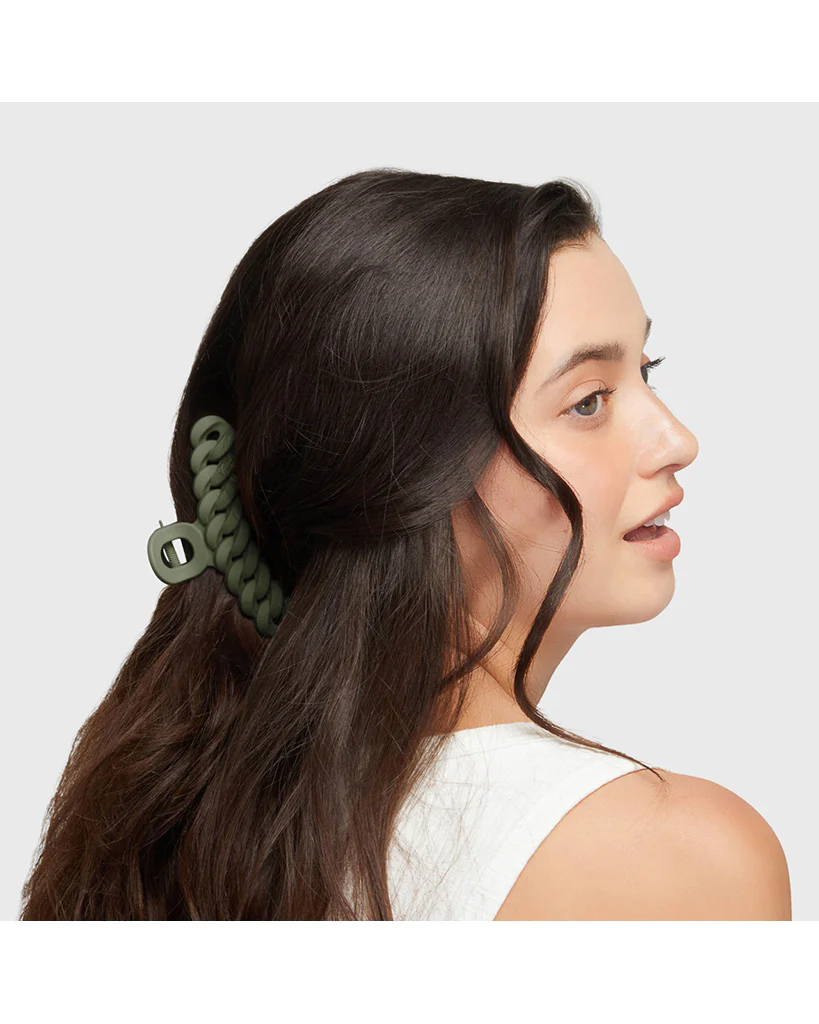 Kitsch Eco-Friendly Chain Claw Clip 3pc Set - Black / Moss - Image 6