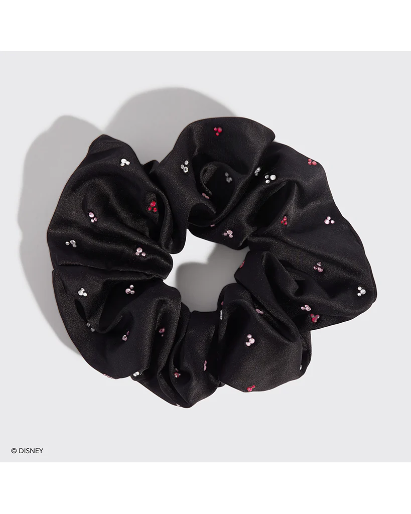 Kitsch & Mickey and Minnie Recycled Fabric Scrunchie - Black - Image 3