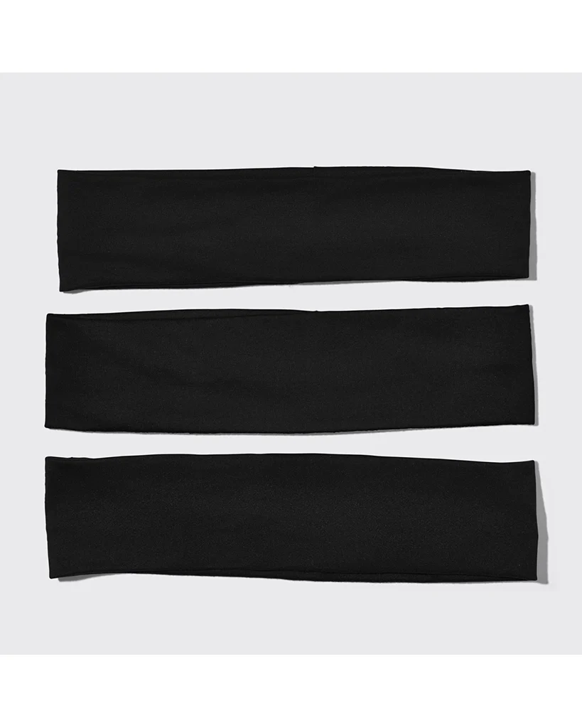 Kitsch Recycled Fabric Active Headbands 3pc Set - Black - Image 3