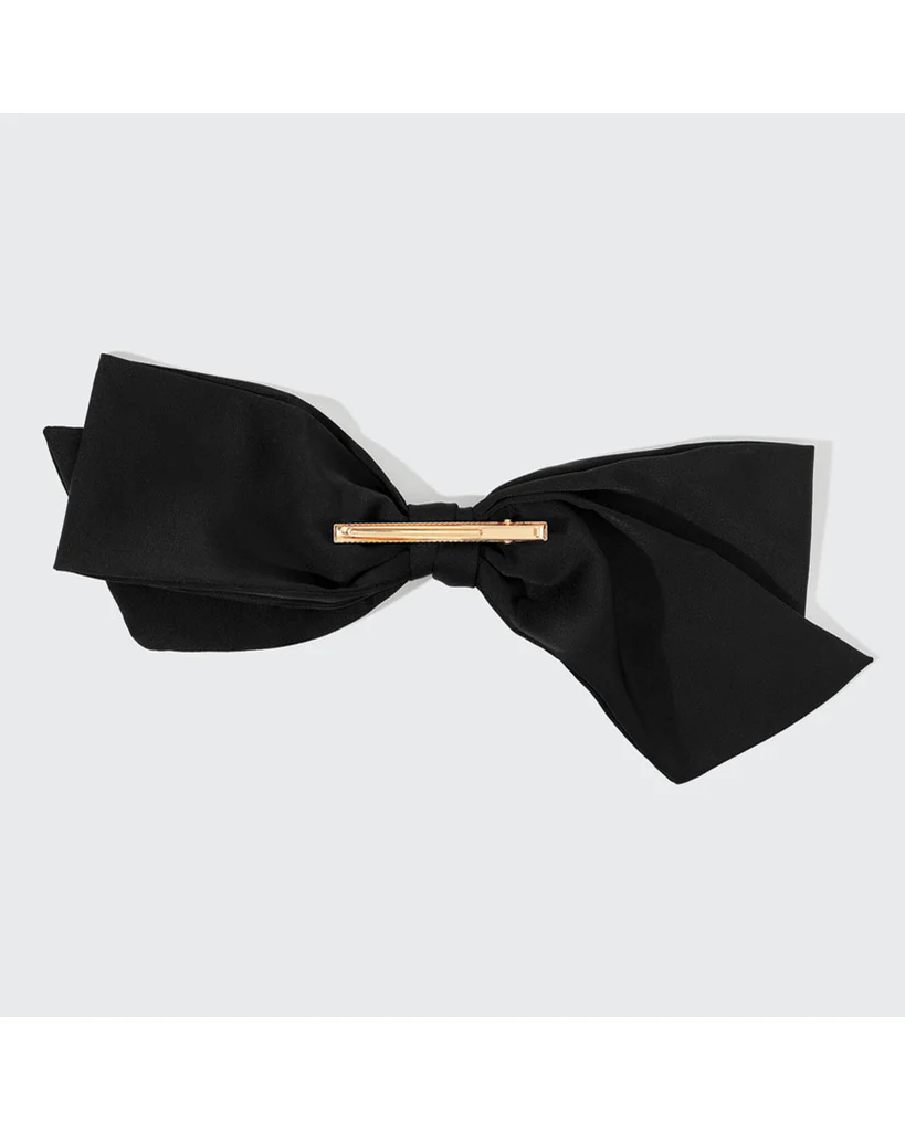 Kitsch Recycled Fabric Bow Hair Clip 1pc - Black - Image 3