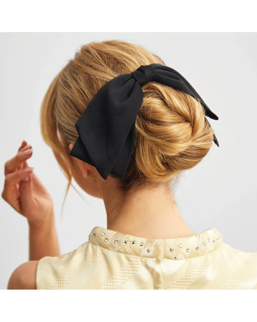 Kitsch Recycled Fabric Bow Hair Clip 1pc - Black - Image 5