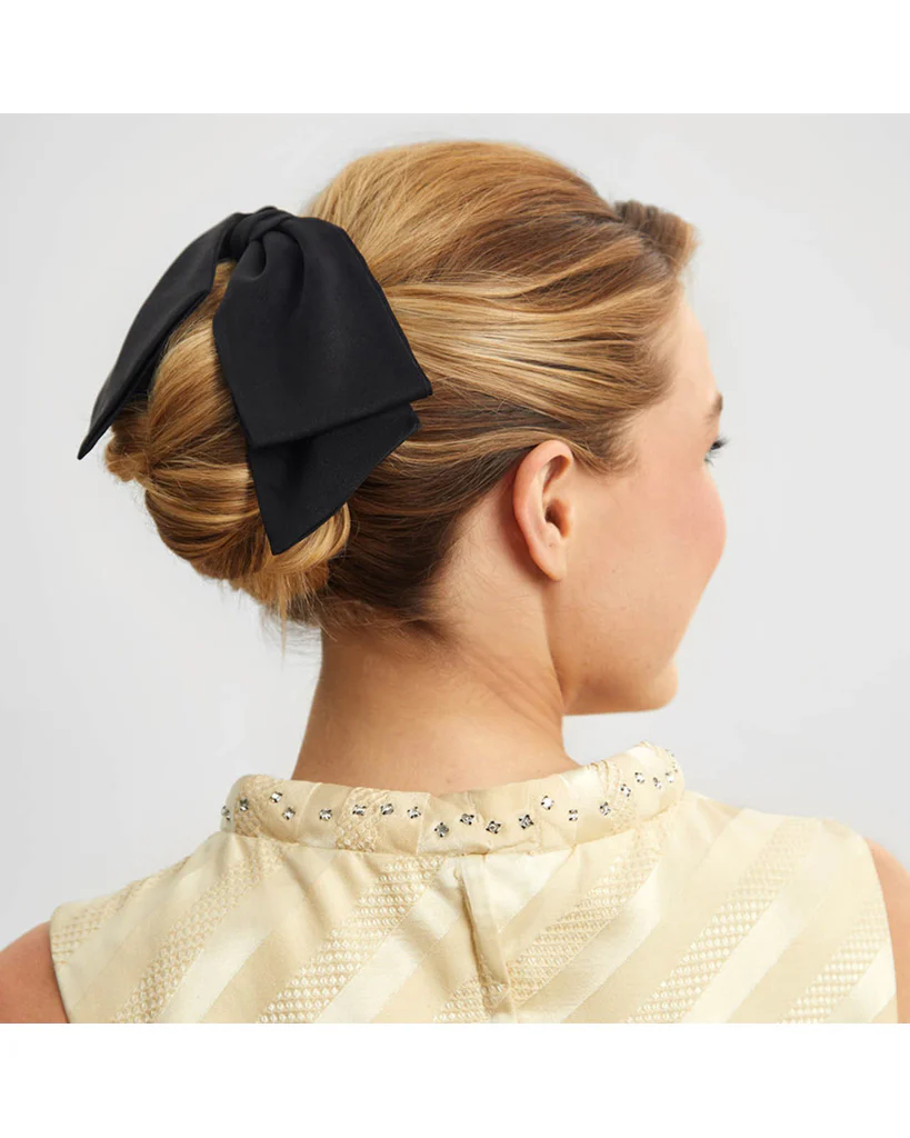 Kitsch Recycled Fabric Bow Hair Clip 1pc - Black - Image 6