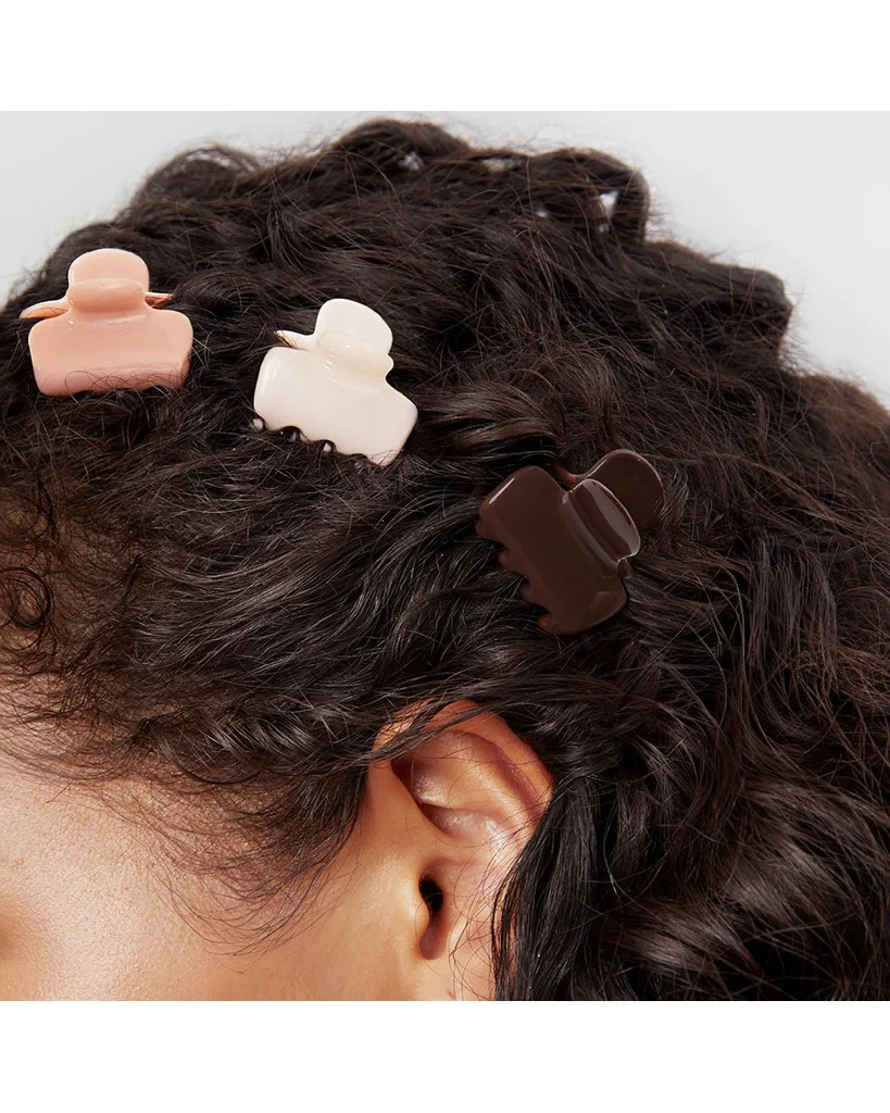 Kitsch Recycled Plastic Mini Cloud Claw Clips 8pc Set - Rosewood - Image 4