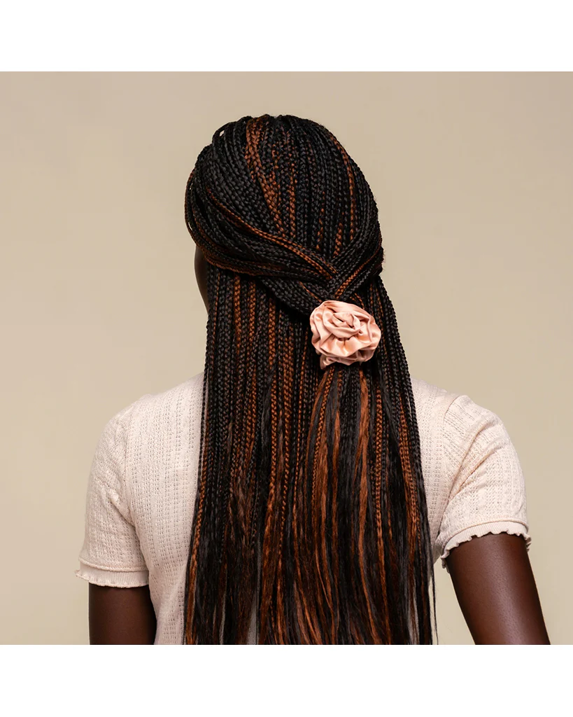 Kitsch Rosette Ruched Satin Scrunchies 3 pc Set - Terracotta - Image 5