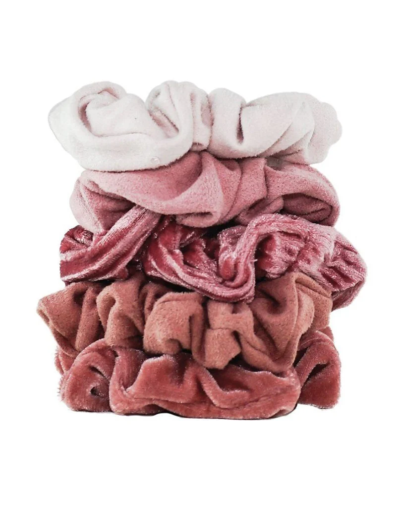Kitsch Velvet Scrunchies - Blush and Mauve - Image 2