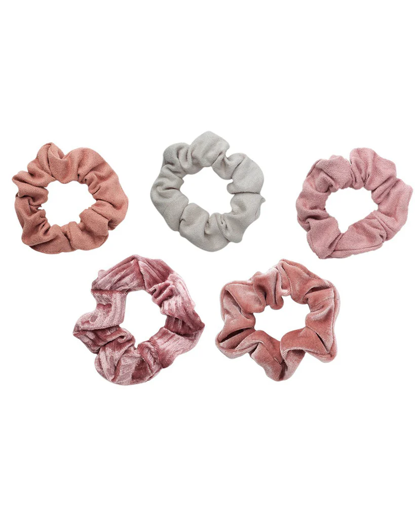 Kitsch Velvet Scrunchies - Blush and Mauve - Image 3