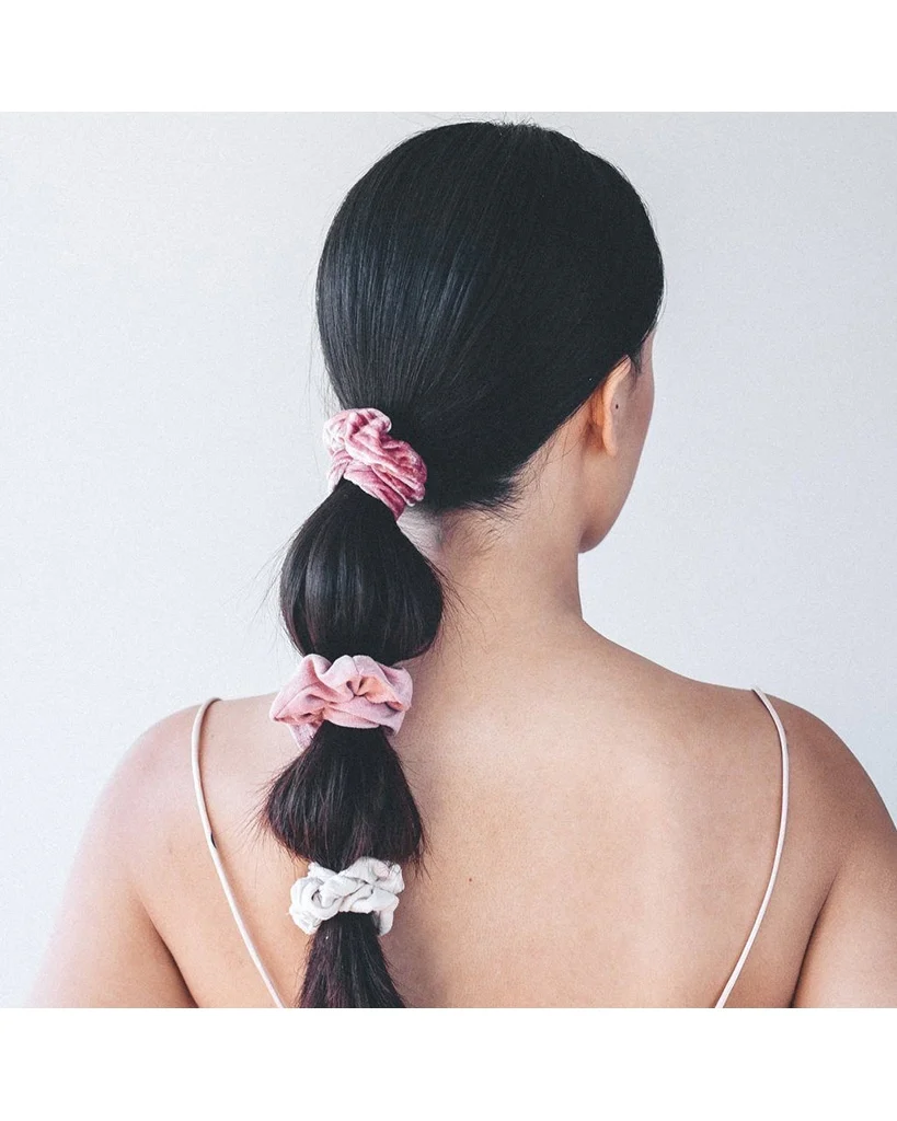 Kitsch Velvet Scrunchies - Blush and Mauve - Image 4