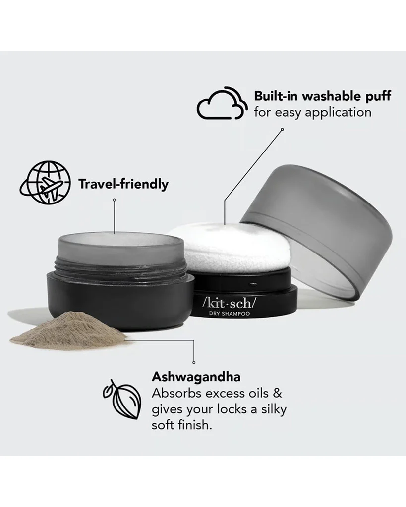 Kitsch Volumizing Rice Protein Dry Shampoo - Dark Tinted Powder - Image 4