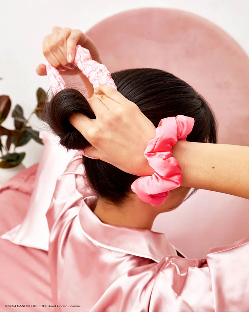 Kitsch x Hello Kitty Recycled Fabric Puffy Scrunchies 3pc Set - Image 4