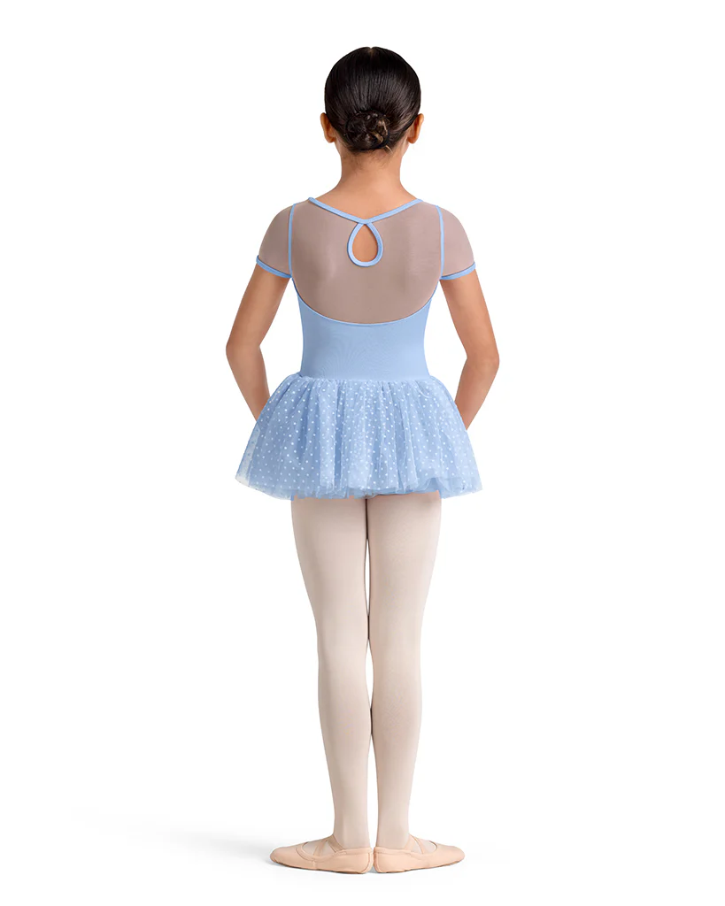 Mirella Kaleidoscope Polka Dot Velvet Detail Mesh Cap Sleeve Tutu Ballet Dress - M20003C Girls - Image 6