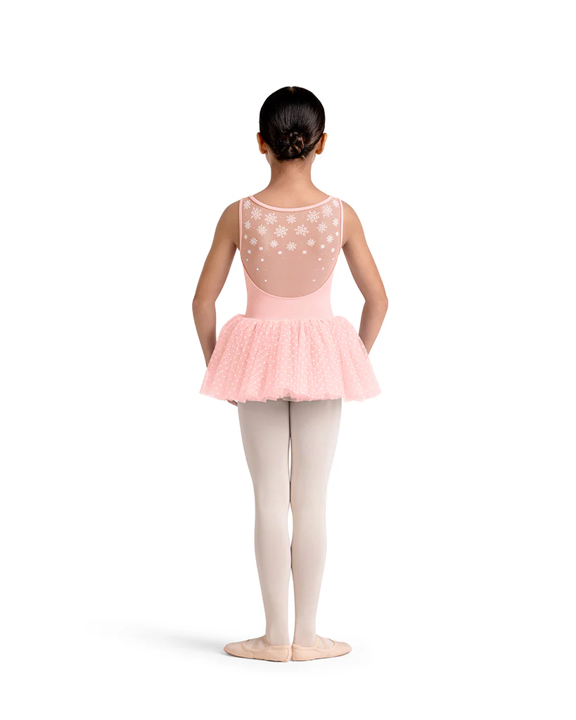 Mirella Kaleidoscope Sweetheart Neck Polka Dot Velvet Detail Mesh Tank Tutu Ballet Dress - M50002C Girls - Image 3