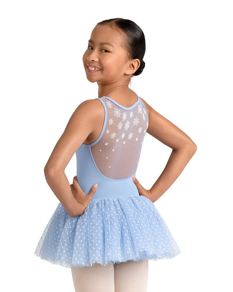 Mirella Kaleidoscope Sweetheart Neck Polka Dot Velvet Detail Mesh Tank Tutu Ballet Dress - M50002C Girls - Image 4