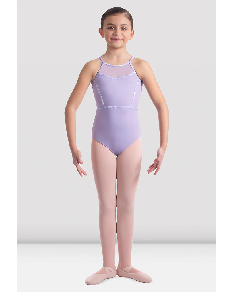 Mirella Jardin Printed Bind Detail Mesh Insert Camisole Leotard - M1235C Girls - Image 3